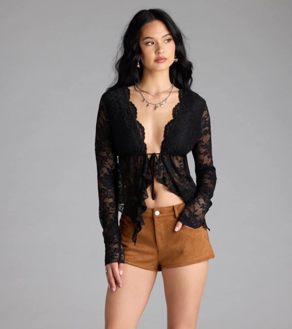 Wild Times Mid-Rise Faux Suede Hot Shorts - Image 4