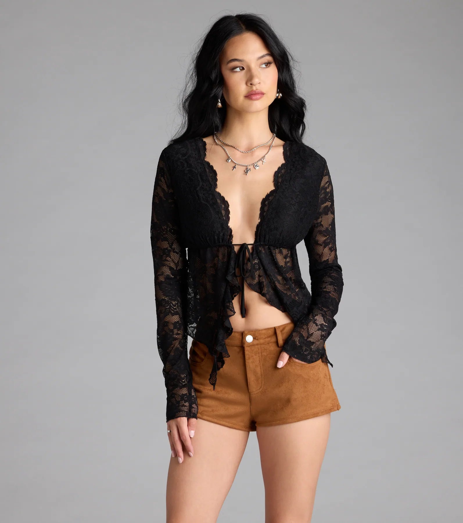 Wild Times Mid-Rise Faux Suede Hot Shorts - Image 4
