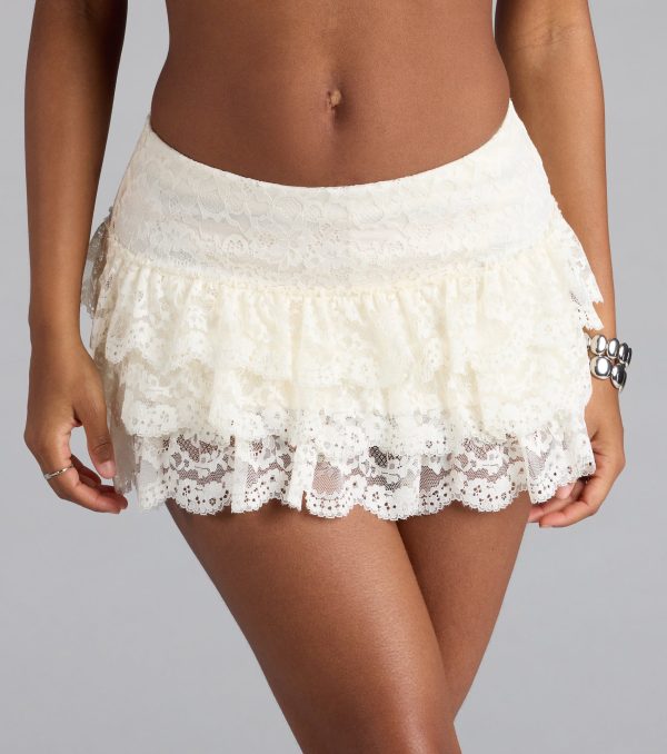 Cutesy Perfection Ruffled Lace Mini Skort - Image 5