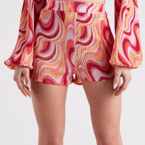 So Retro Swirl Print Shorts