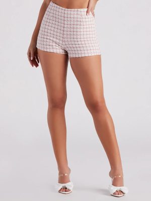 As If Moment Tweed Fitted Shorts