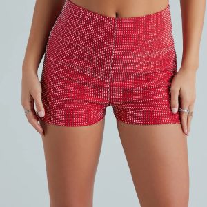 Bring The Glamour Rhinestone Hot Shorts