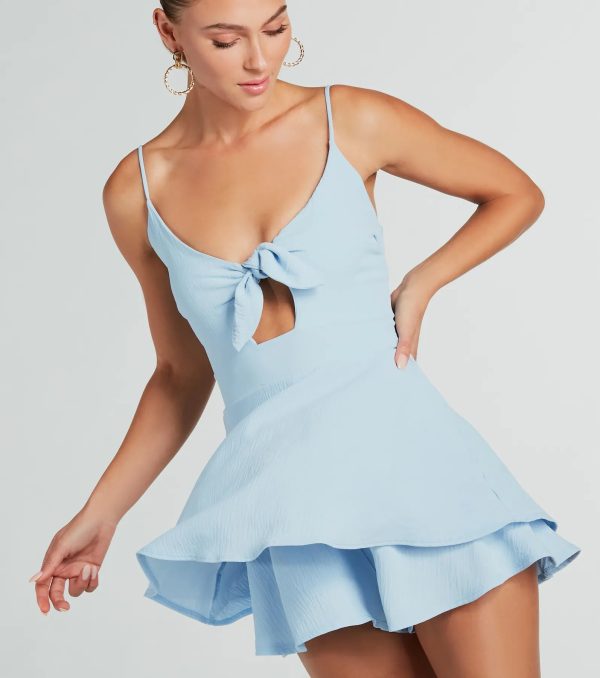 Flirty Look Tie-Front Ruffled Romper - Image 11