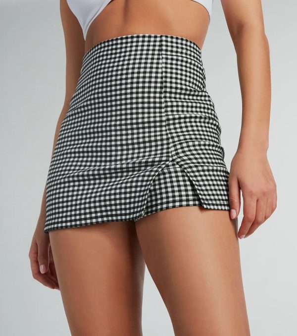 Girl Next Door Gingham Print Mini Skort - Image 2