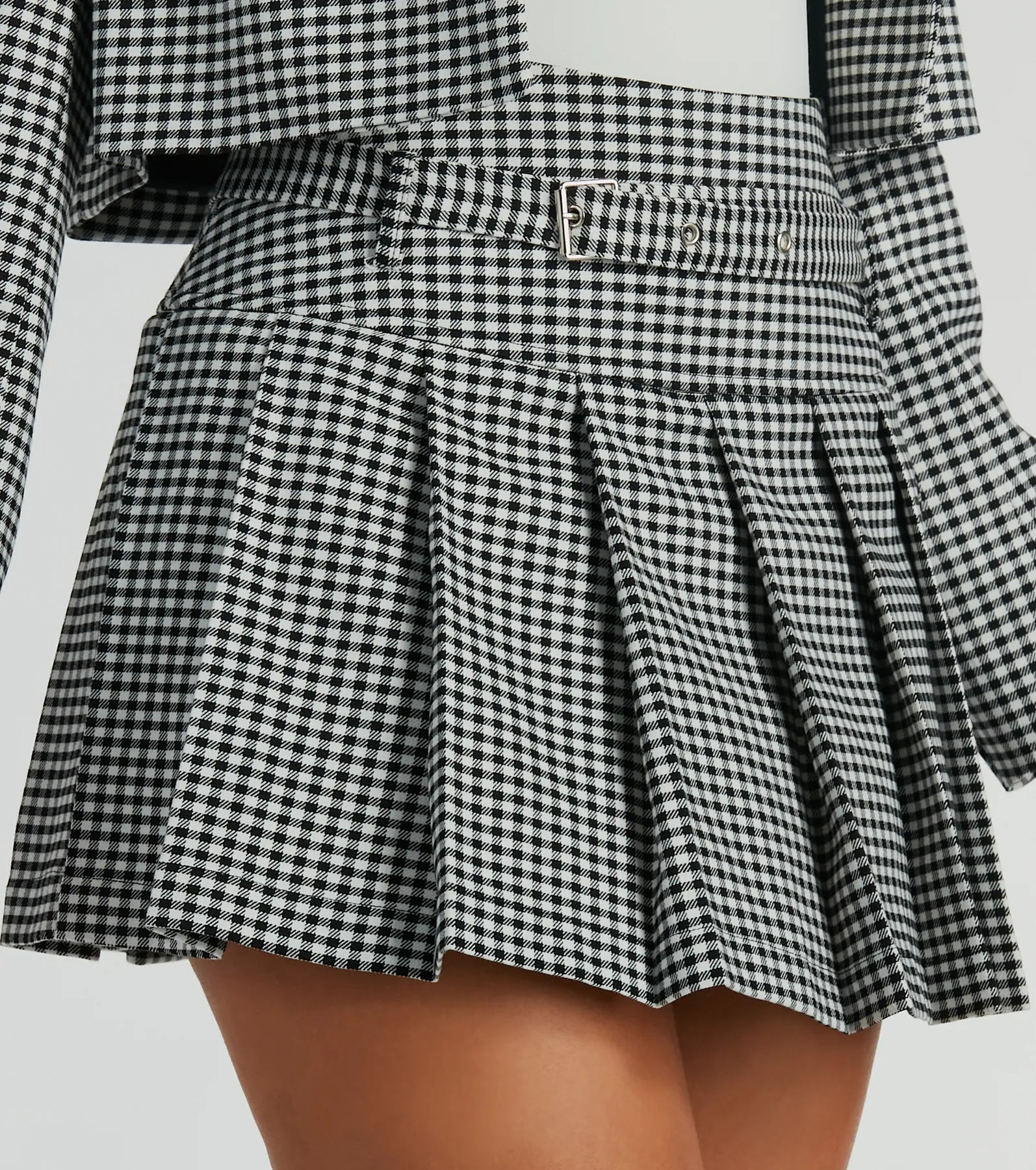Preppy Perfection Gingham Twill Skater Skort - Image 5