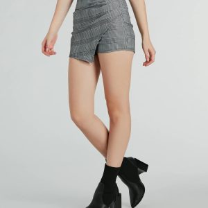Chic Aesthetic Plaid Wrap Skort