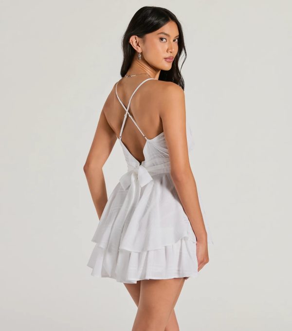Meant To Be Surplice V-Neck Strappy Chiffon Romper - Image 7