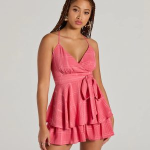 Meant To Be Surplice V-Neck Strappy Chiffon Romper