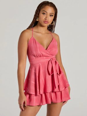 Meant To Be Surplice V-Neck Strappy Chiffon Romper