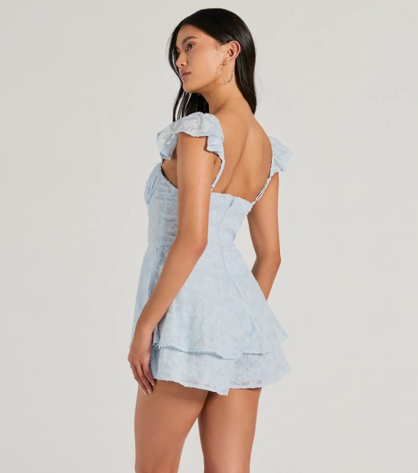 Dreamy Chic Flutter Sleeve Ruffled Chiffon Romper - Image 6