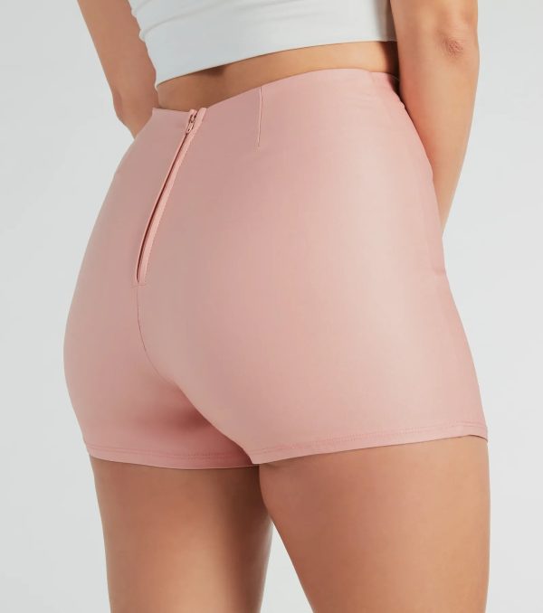 Rooftop Views High-Rise Slit Faux Leather Skort - Image 7