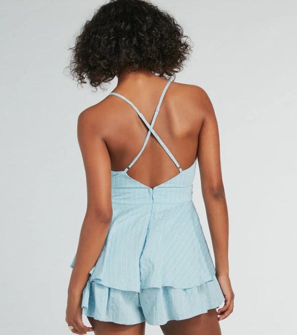 The Perfect Striped Bow Ruffled Romper - Image 7