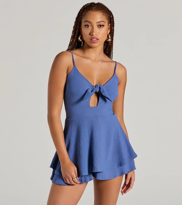 Flirty Look Tie-Front Ruffled Romper - Image 5