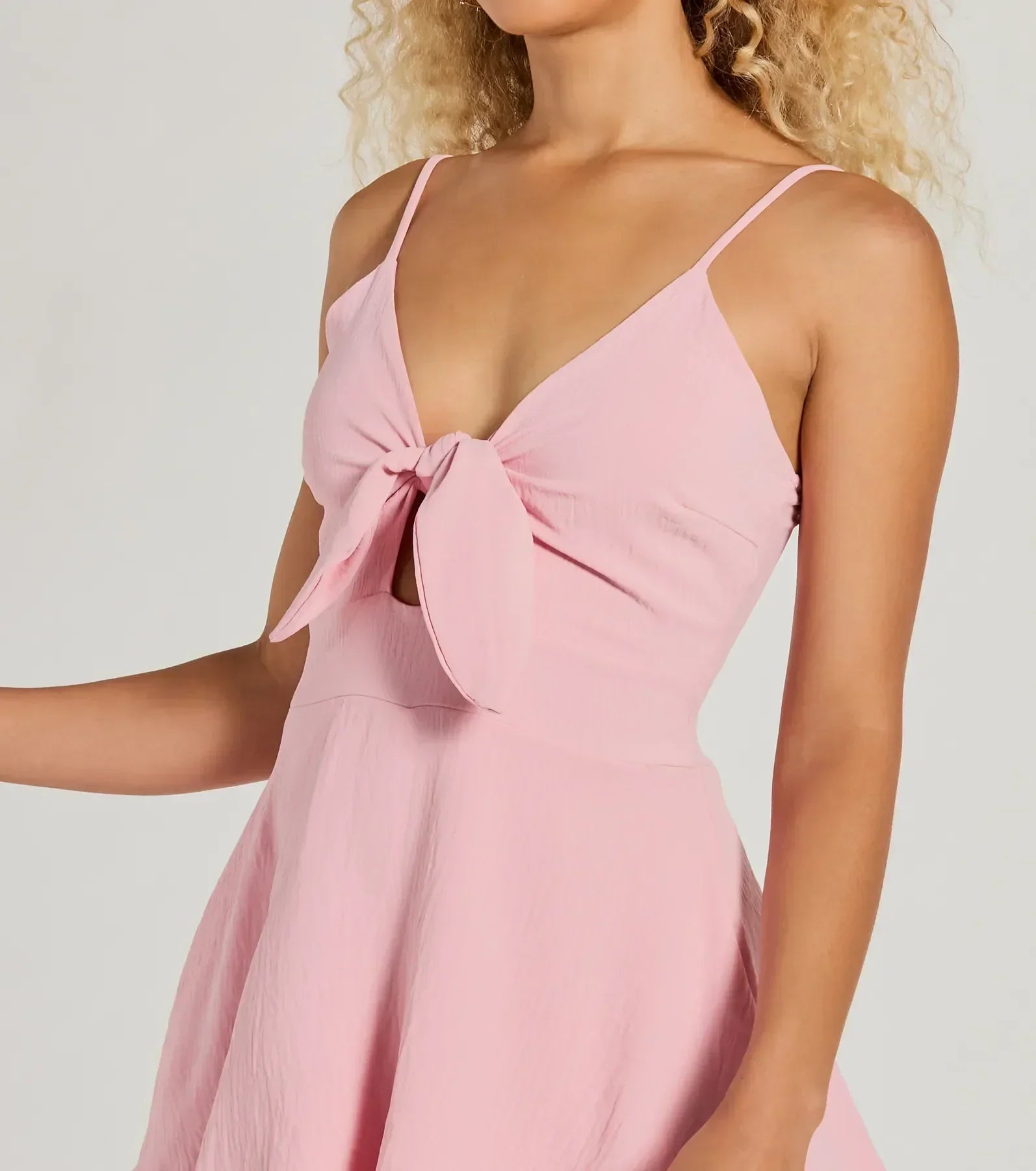Flirty Look Tie-Front Ruffled Romper - Image 3
