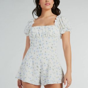 Sweeter Than Floral Short Sleeve Tie-Back Romper