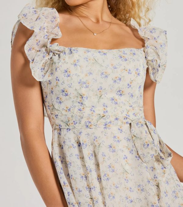 Fun And Flirty Off-The-Shoulder Ruffled Floral Romper - Image 3
