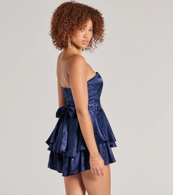 Irresistible Darling Strapless Tie Waist Satin Romper - Image 2