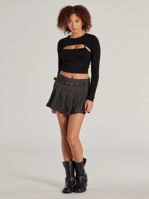 It-Girl Attitude Drop Waist Pleated Skort