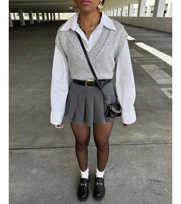 It-Girl Attitude Drop Waist Pleated Skort - Image 2