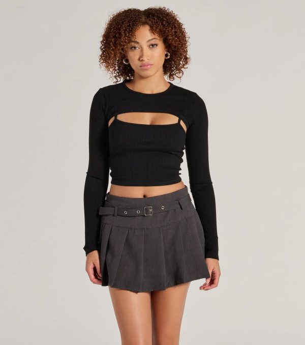 It-Girl Attitude Drop Waist Pleated Skort - Image 5