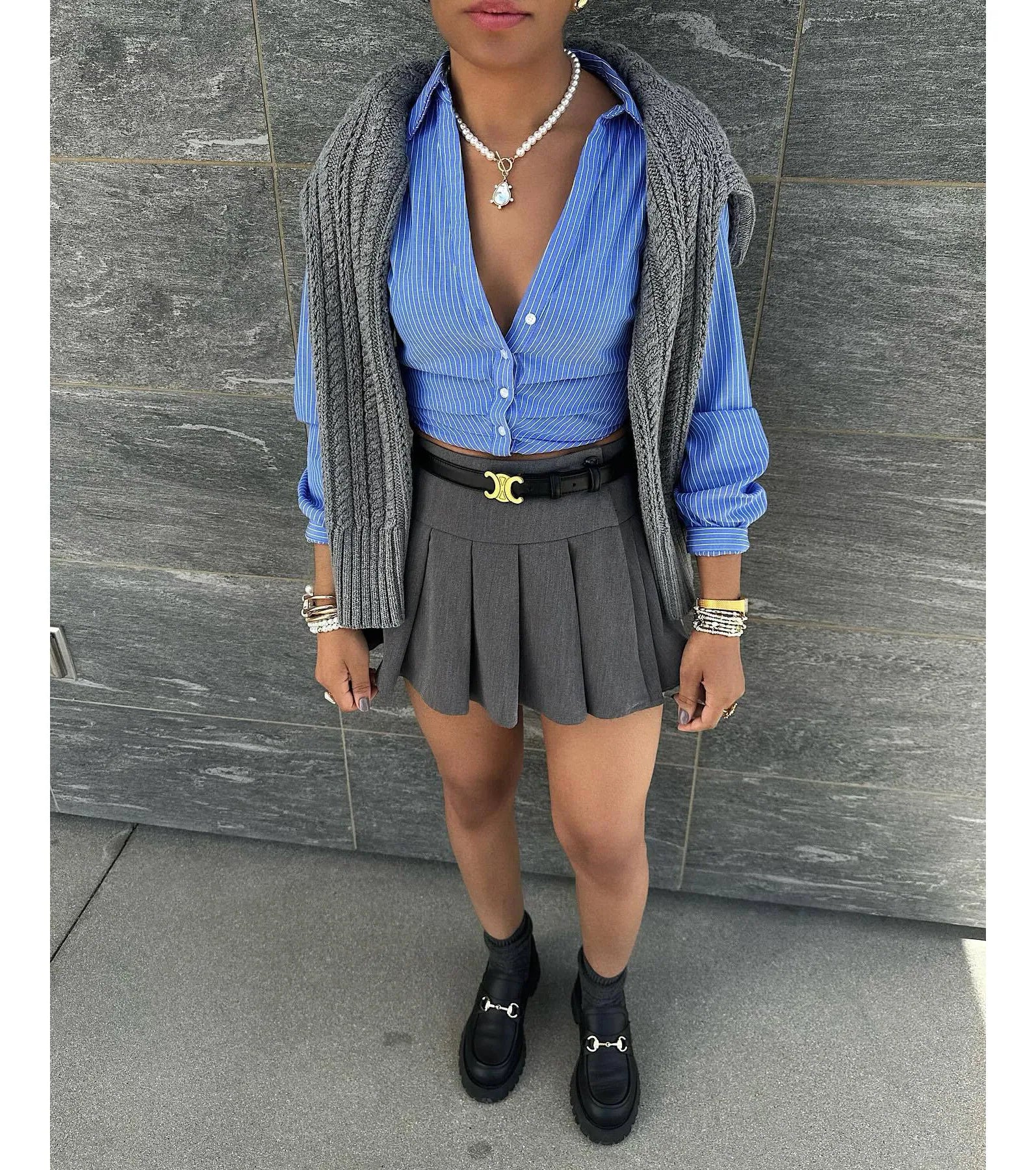 It-Girl Attitude Drop Waist Pleated Skort - Image 6