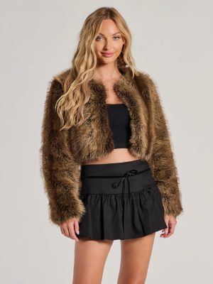 Looking Chic Bow Trim Drop Waist Mini Skort