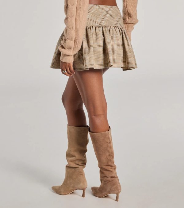 Adorable Flair Plaid Pleated Drop Waist Mini Skort - Image 2