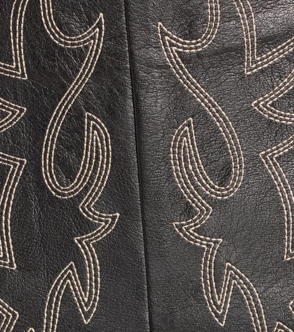 Cowgirl Charmer Faux Leather Western Stitched Hot Shorts - Image 8