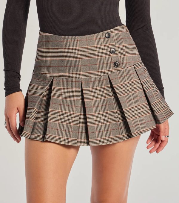 So Retro Pleated Plaid Skort - Image 3