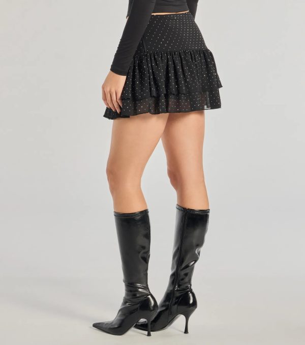 Subtle Charm High-Rise Rhinestone Skort - Image 2