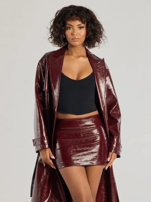 Chic Authority Faux Leather Skort