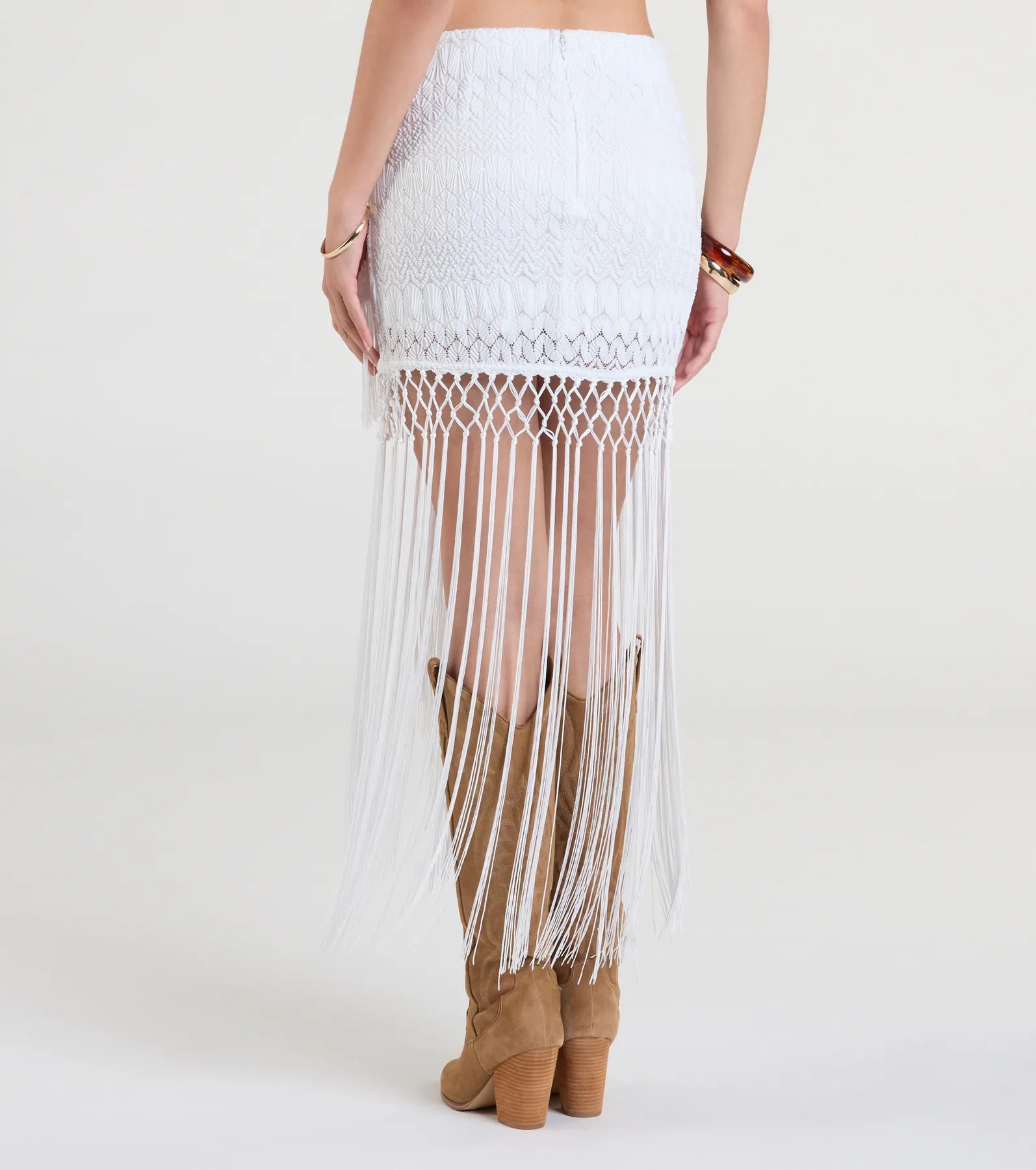 Iconic Getaway Tie-Waist Wrap Fringe Skirt - Image 2