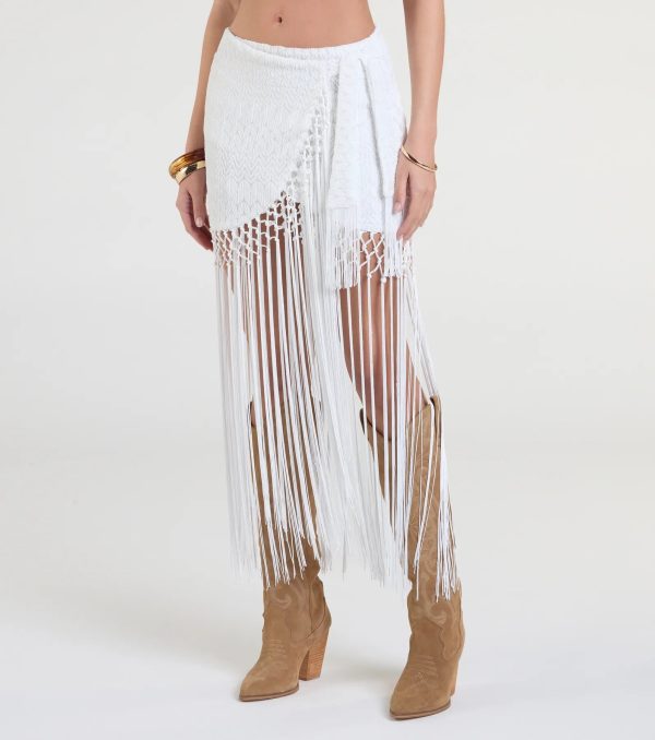 Iconic Getaway Tie-Waist Wrap Fringe Skirt - Image 4