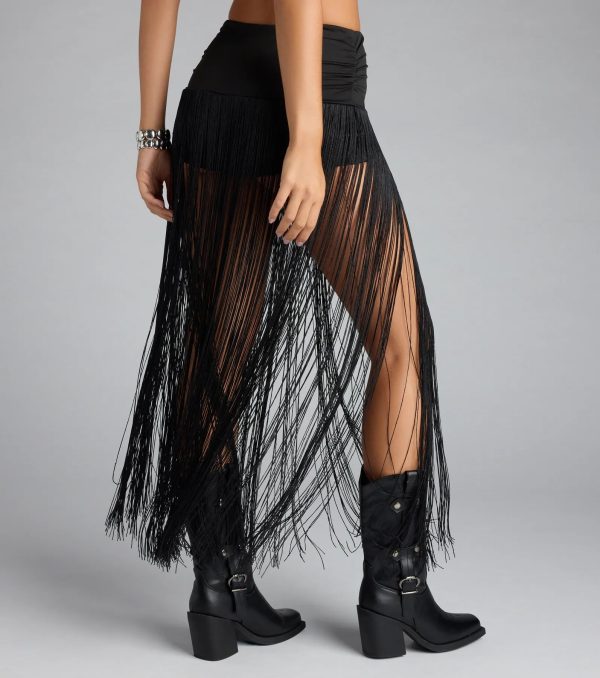 Trendy Moves Long Fringe Skirt - Image 2