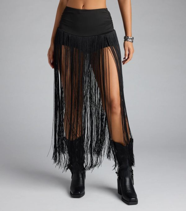 Trendy Moves Long Fringe Skirt - Image 3