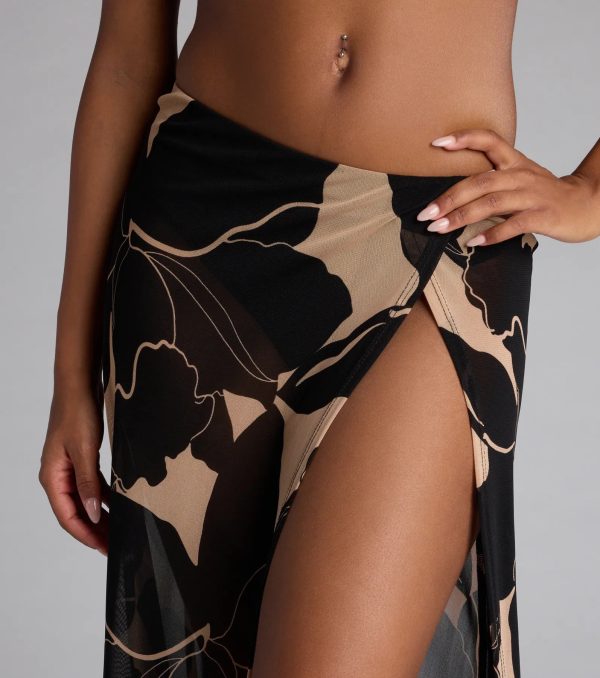 Resort Calling Mesh Slit Maxi Skirt - Image 3