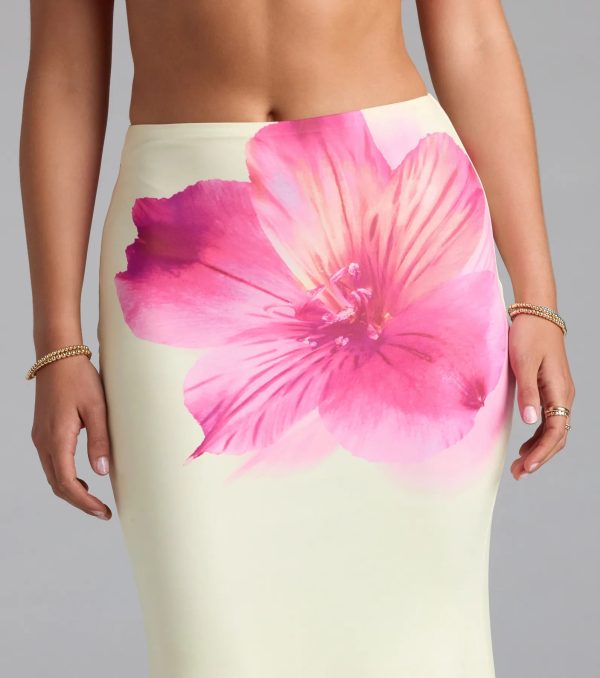 Sandy Shores Tropical Floral Maxi Skirt - Image 3