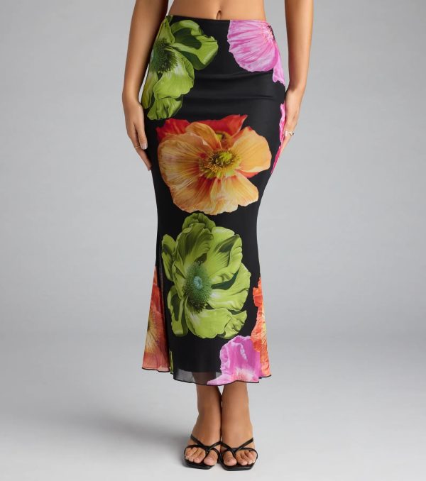 Island Muse Tropical Floral Maxi Skirt - Image 4