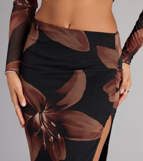 Sweet Escape Floral Slit Maxi Skirt - Image 3