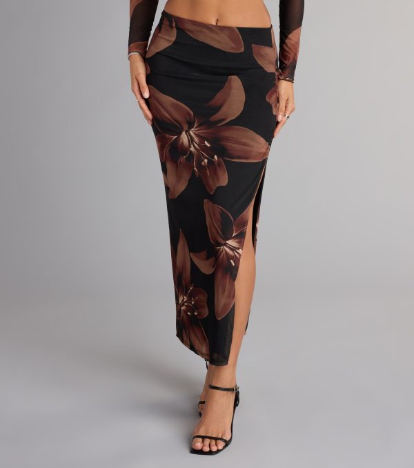 Sweet Escape Floral Slit Maxi Skirt - Image 4