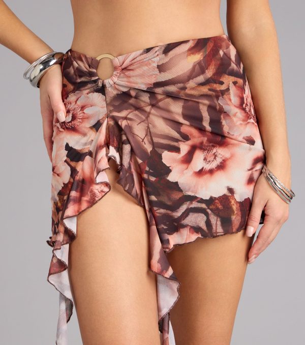 Wild Flirt Floral Ruffle Mini Skirt - Image 3