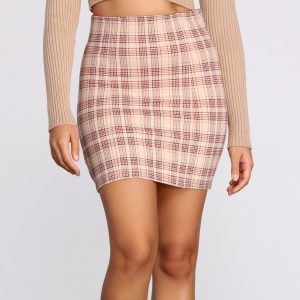 Perf In Plaid Ponte Mini Skirt