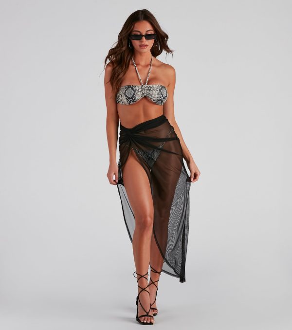 Knot Ur Average Babe Mesh Asymmetrical Maxi Skirt - Image 2