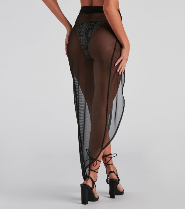 Knot Ur Average Babe Mesh Asymmetrical Maxi Skirt - Image 3
