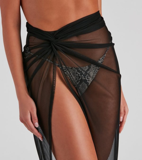 Knot Ur Average Babe Mesh Asymmetrical Maxi Skirt - Image 4