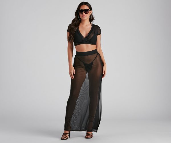 Wrap Me In Glam Mesh Maxi Skirt - Image 2