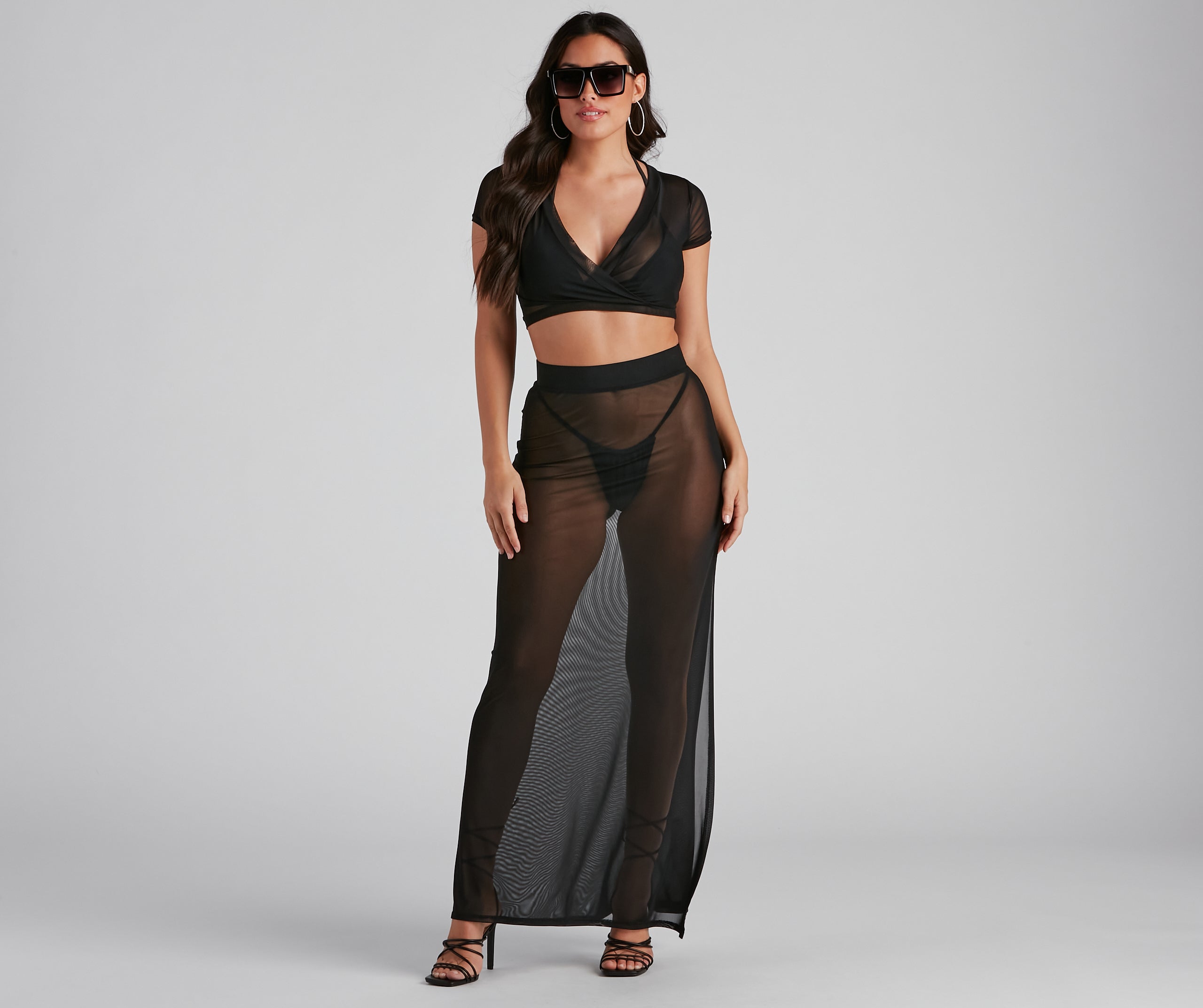 Wrap Me In Glam Mesh Maxi Skirt - Image 2