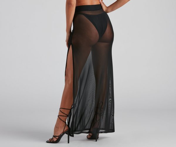 Wrap Me In Glam Mesh Maxi Skirt - Image 4