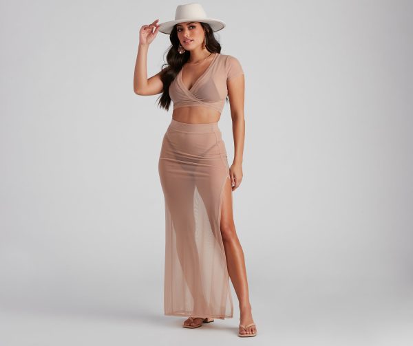 Wrap Me In Glam Mesh Maxi Skirt - Image 7