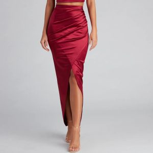 Sleek Moves Wrap Maxi Skirt